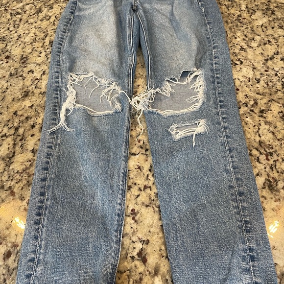 American Eagle Outfitters Blue Ripped Straight Jeans - Picture 1 of 7